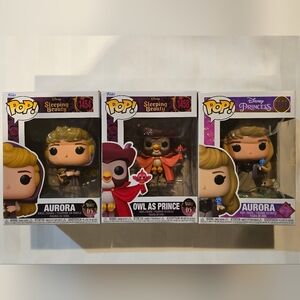 3/$20 Disney Sleeping Beauty Princess Aurora And Owl Funko Pop Vinyls